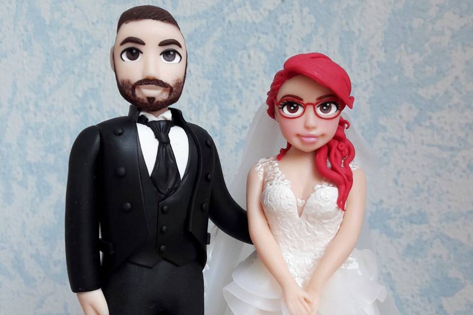 Cake Topper sposi fimo