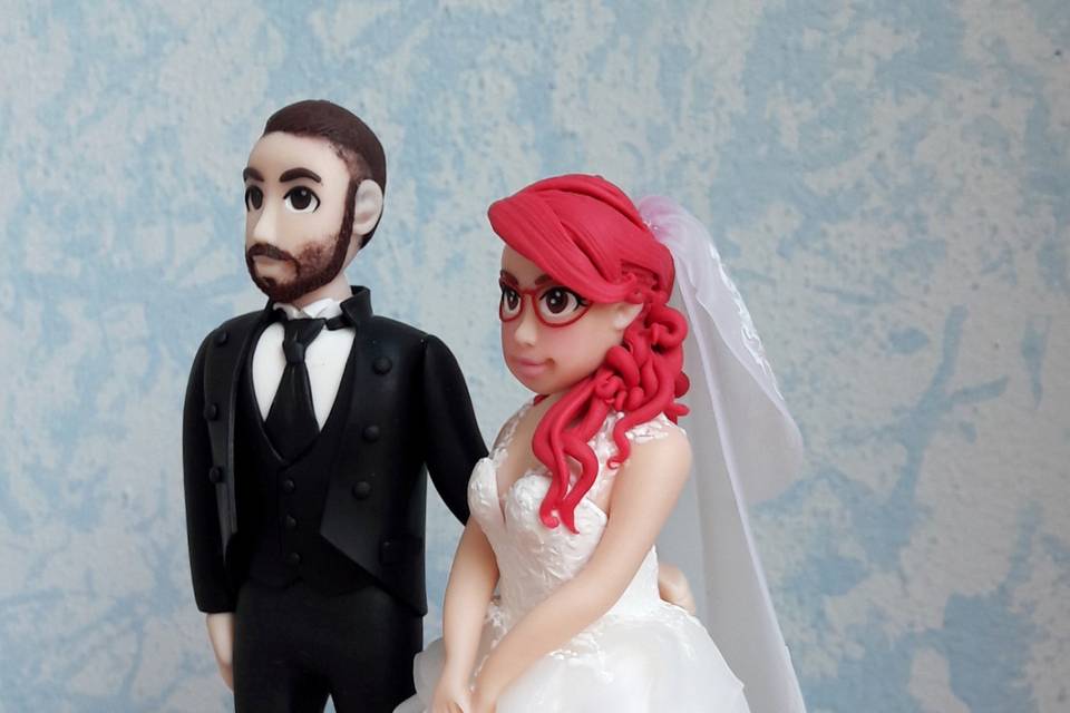 Cake Topper sposi fimo