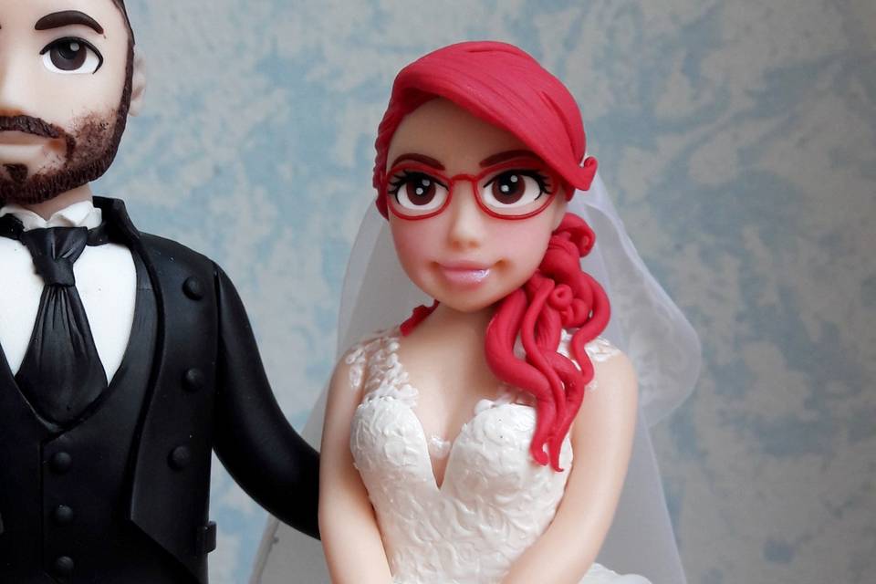 Cake Topper sposi fimo