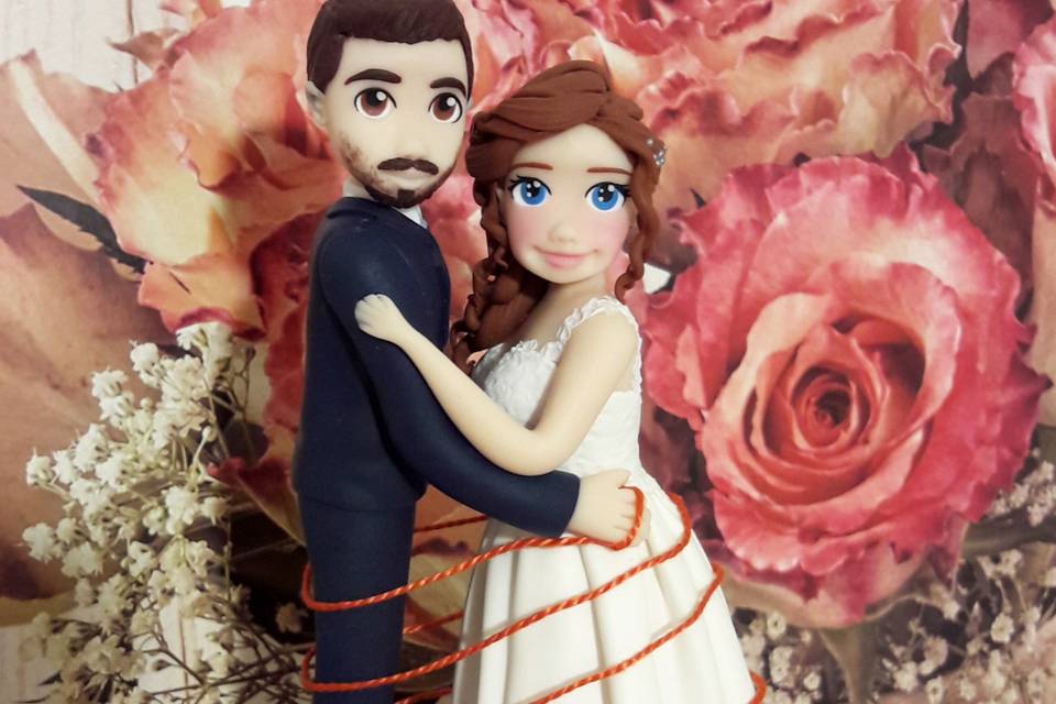 Cake Topper sposi fimo