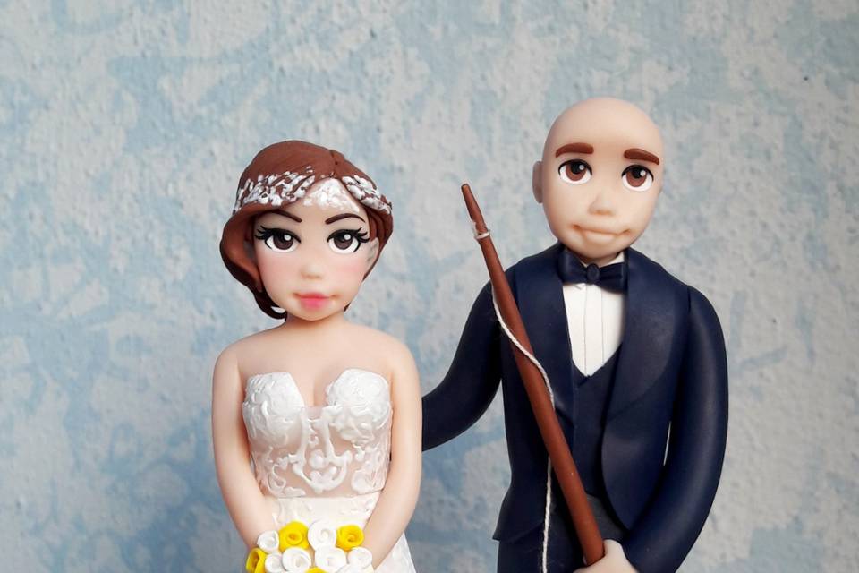 Cake Topper sposi fimo