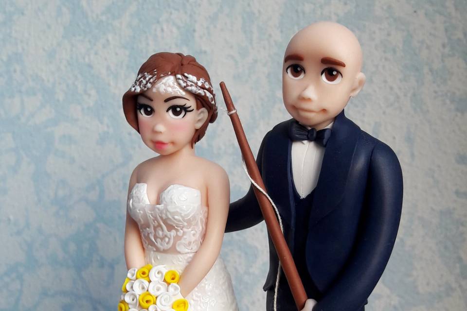 Cake Topper sposi fimo