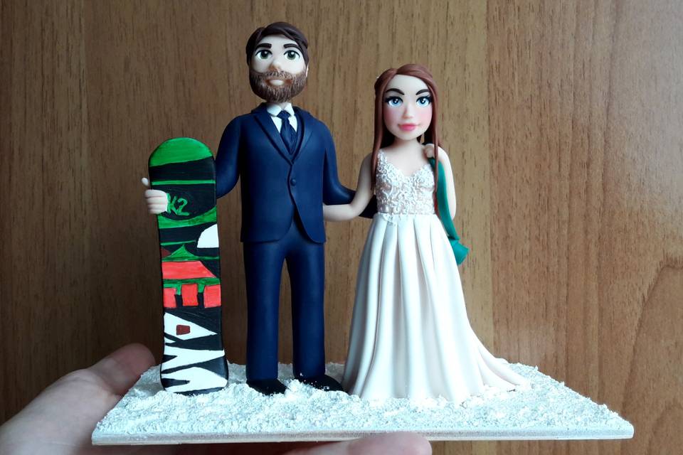 Cake Topper sposi fimo