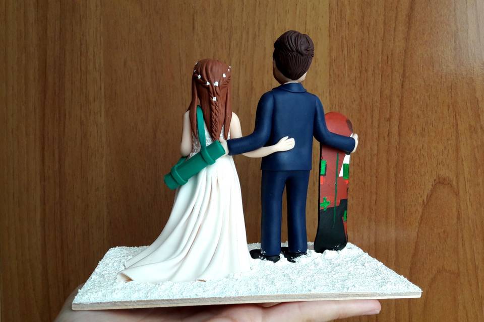 Cake Topper sposi fimo