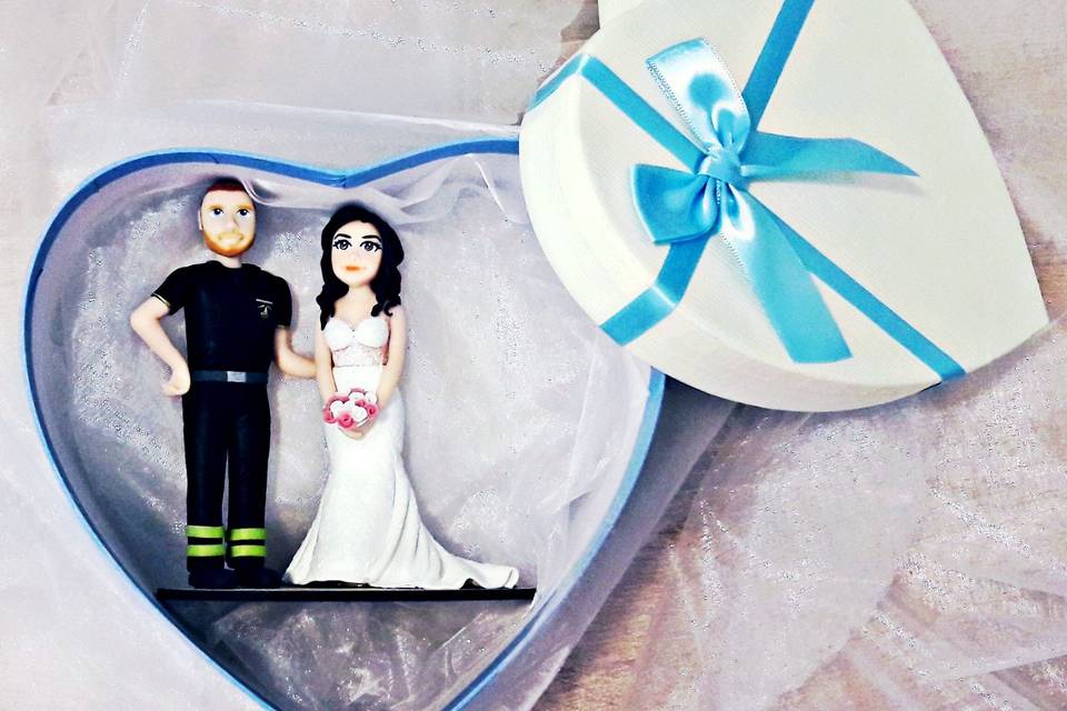 Cake Topper sposi fimo