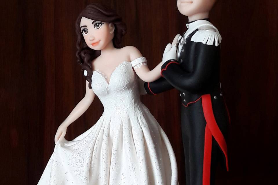 Cake Topper sposi fimo