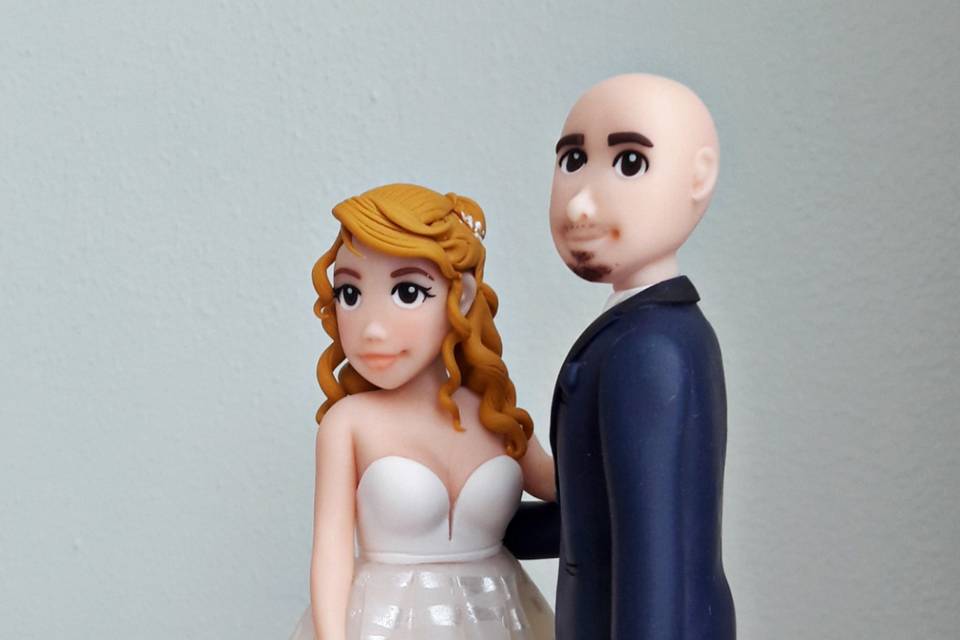 Cake Topper sposi fimo