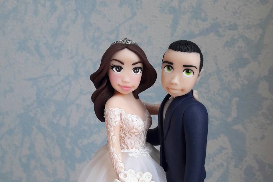 Cake Topper sposi fimo