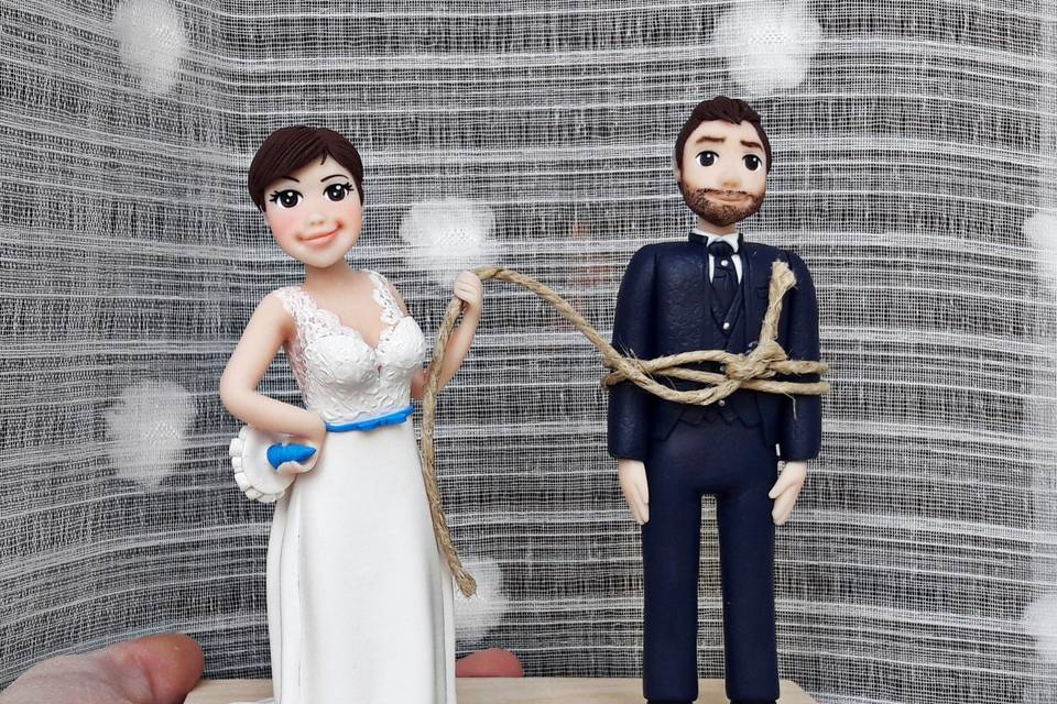 Cake Topper sposi fimo