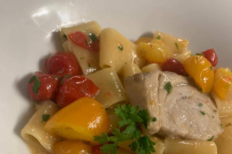 Mezzi paccheri con ricciola