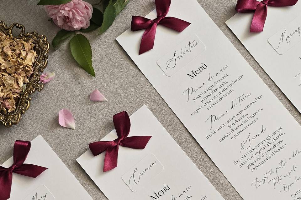 Menù matrimonio
