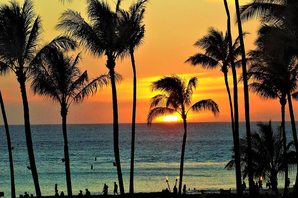 Tramonto alle Hawaii