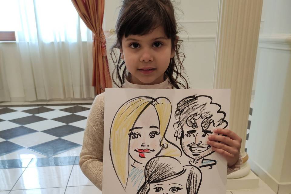 Caricatura con bimba