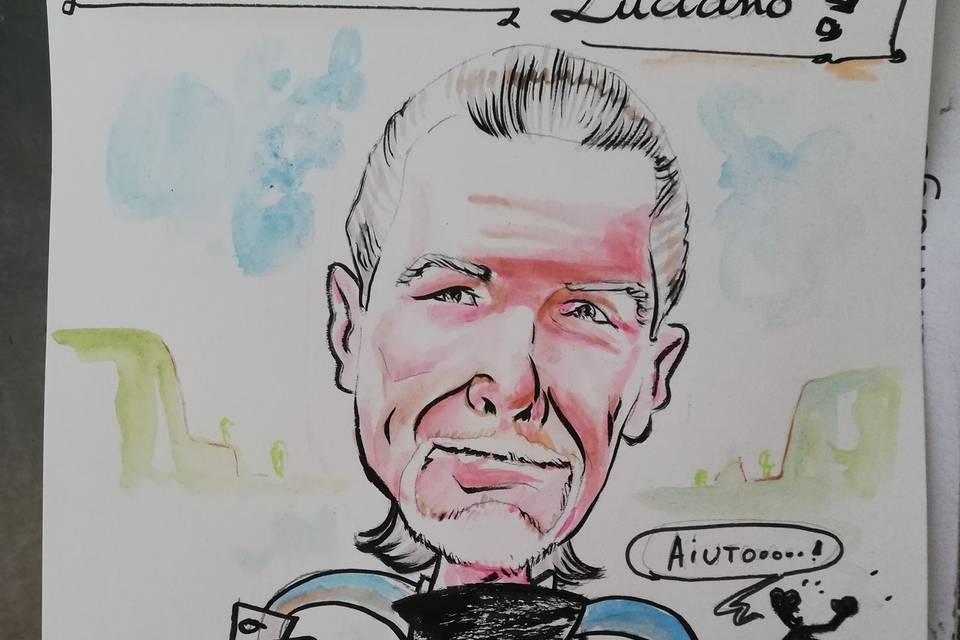 Caricatura Luciano regista Rai