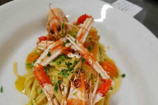 Linguine con scampi