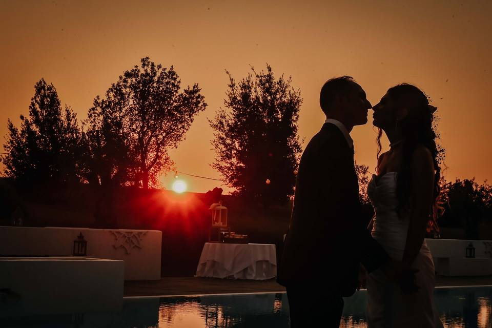 Wedding, tramonto