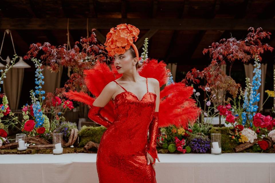 Glamour style   fleurs colorée