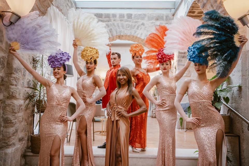 Glamour style   fleurs colorée