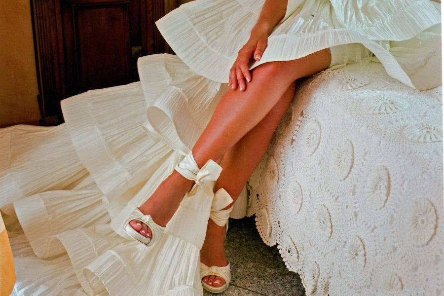 Sandali da sposa con fiocchi