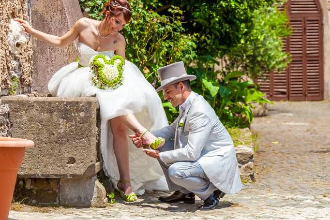 Scarpe da sposa greenery