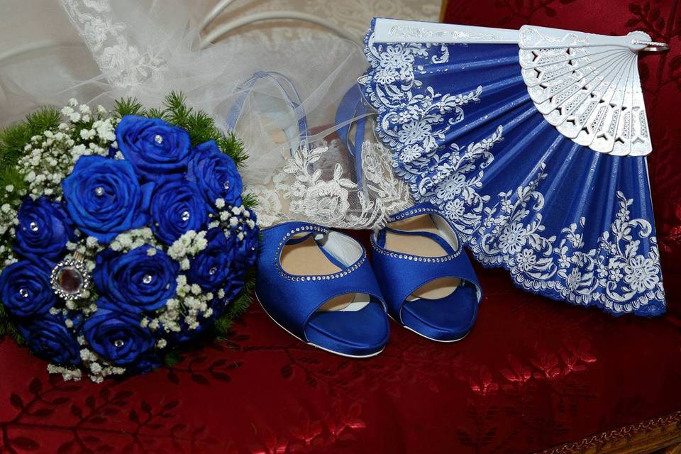 Sandali sposa blu