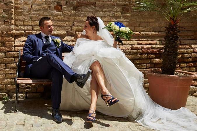 Scarpe sposa blu