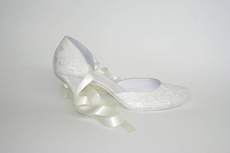 Scarpe sposa pizzo tacco basso