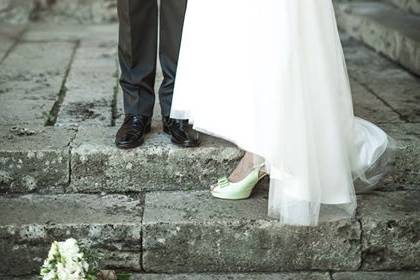 Sandali sposa verde smeraldo