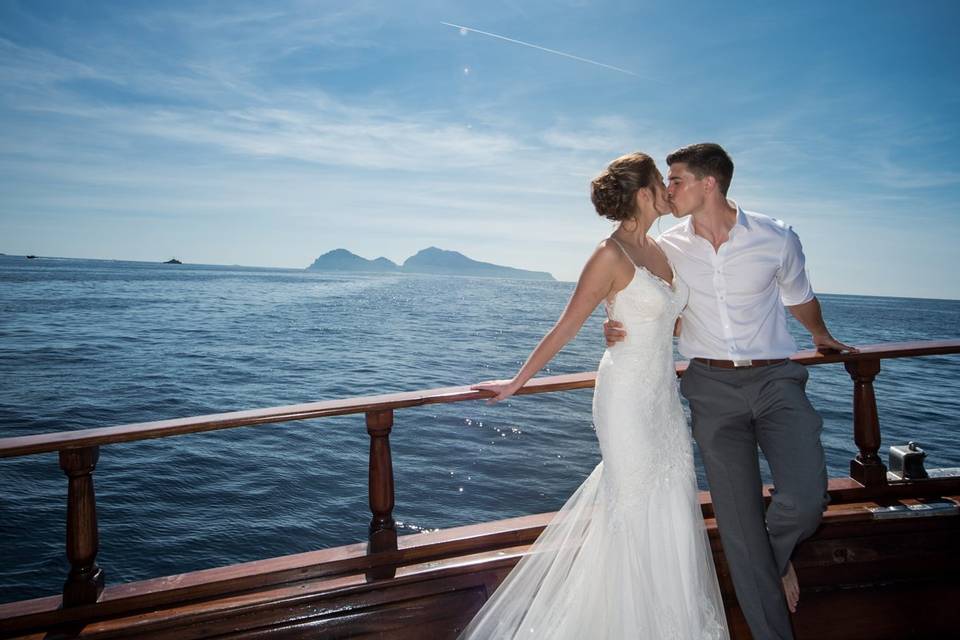 Foto di matrimonio in barca