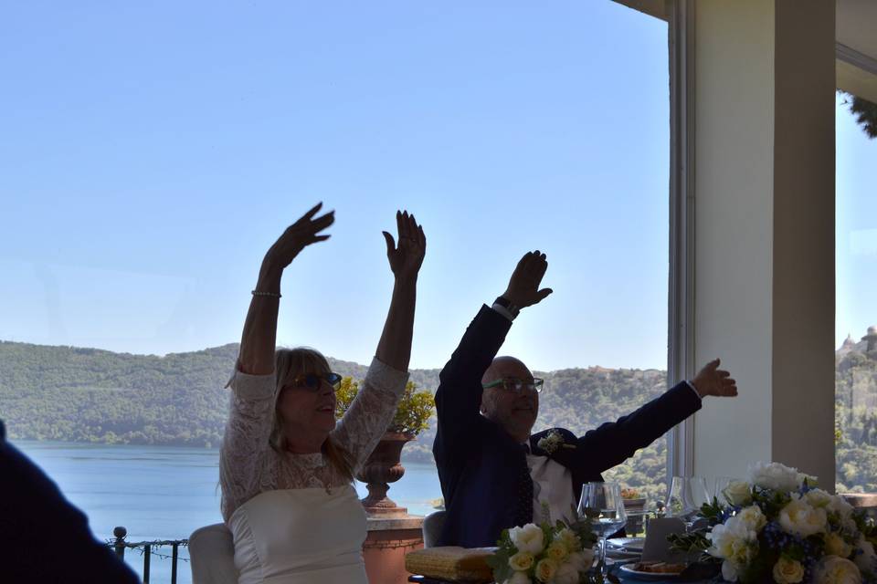 Festeggiamenti ripresa drone