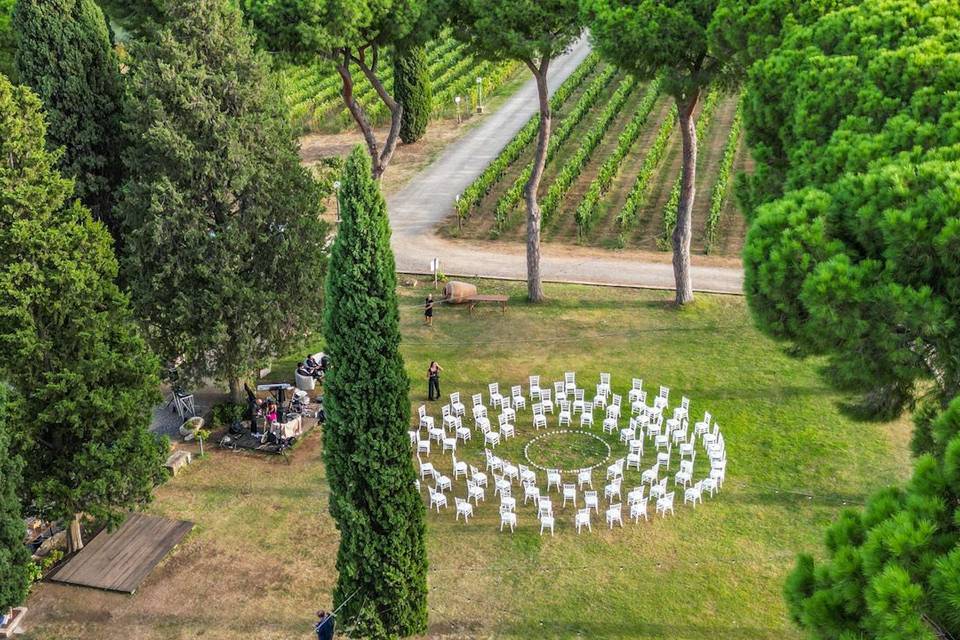 Vista dall'alto giardino