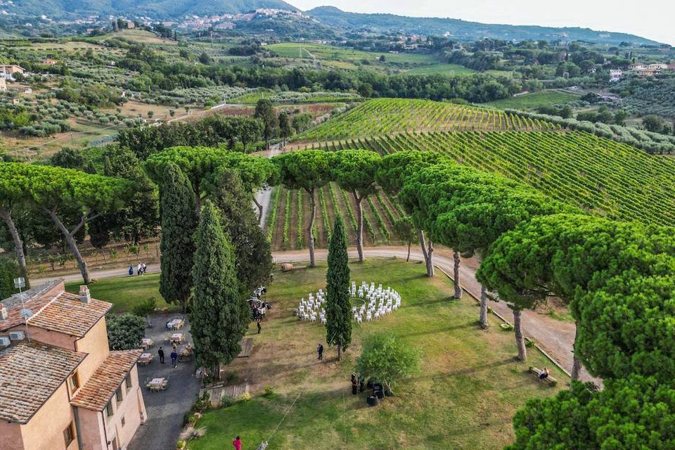 Vista dall'alto giardino