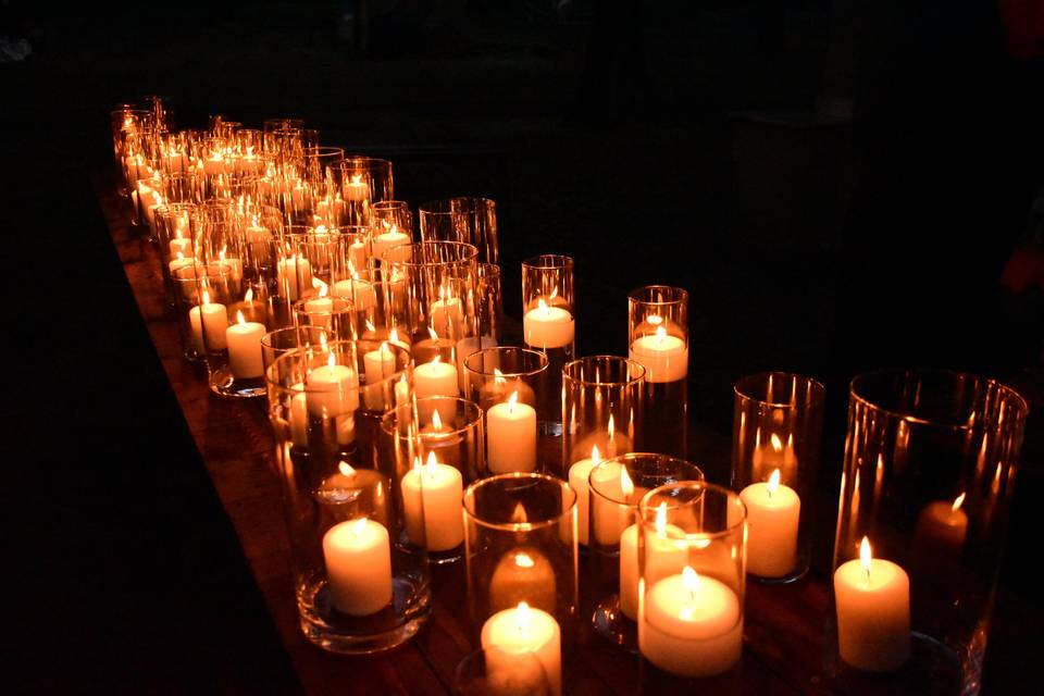 Candles table by night