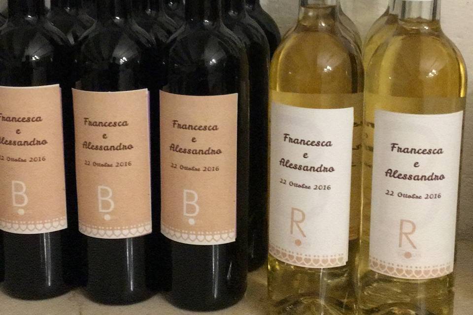 Le bottiglie di vino personali