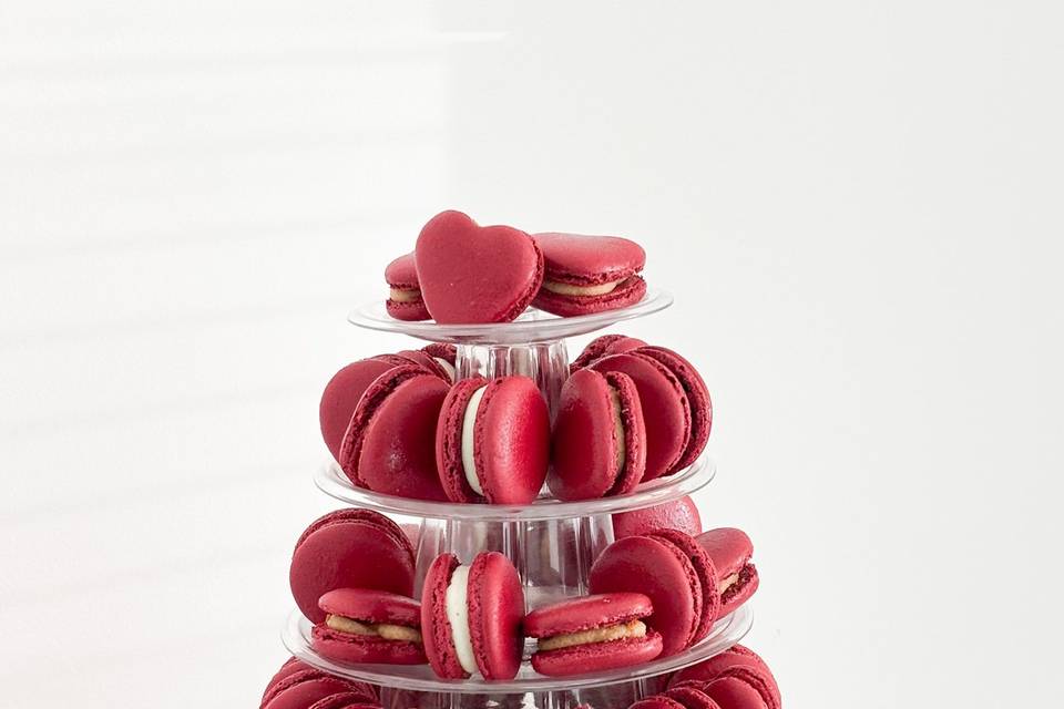 Alzatina macarons con fiori