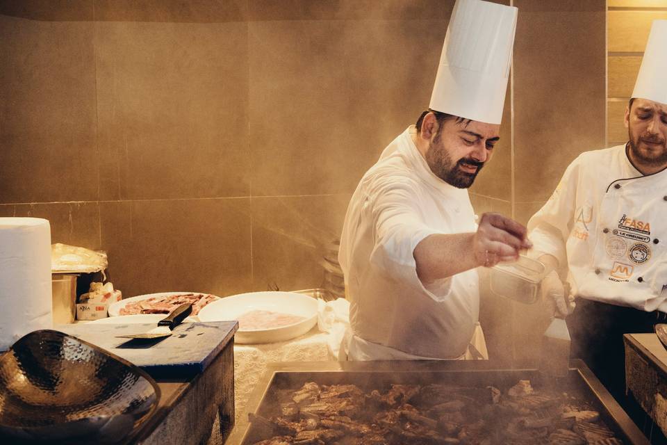 Show cooking in terrazza