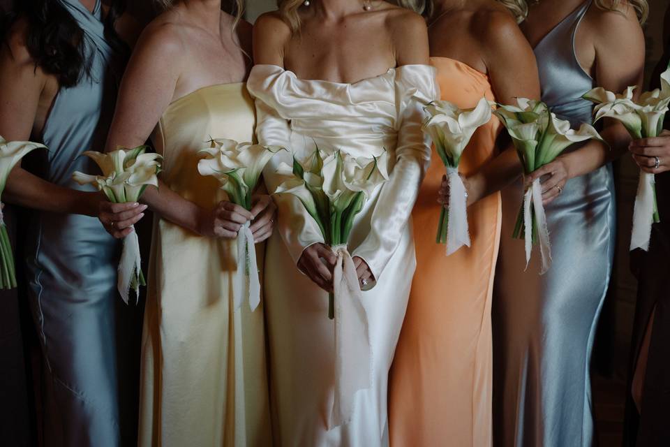 Bride and bridesmaids