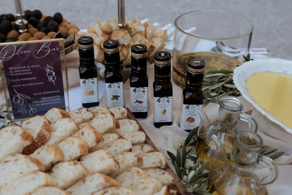 Olive bar at weddings
