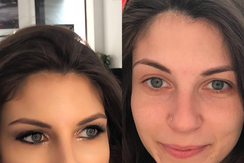 Prima e dopo trucco sposa