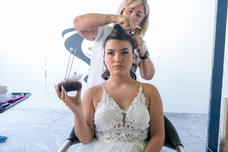 Sposa in abito bianco