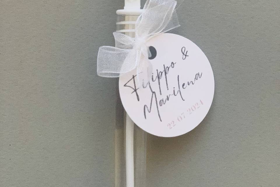 Bolle di sapone con tag