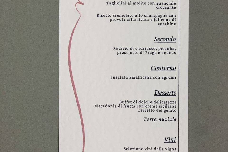 Menù nozze
