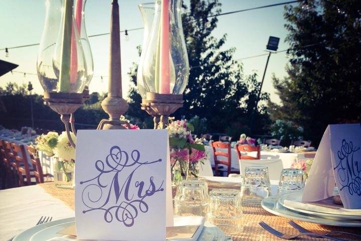 Menu country wedding