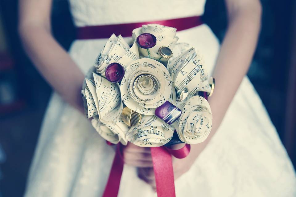 Paper bouquet vintage rock