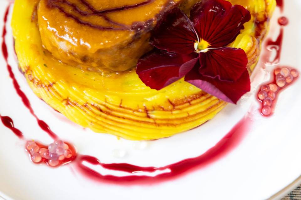 filetto manzo decorazione floreale verticale