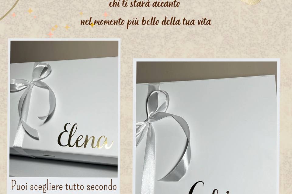 scatole damigelle e testimoni