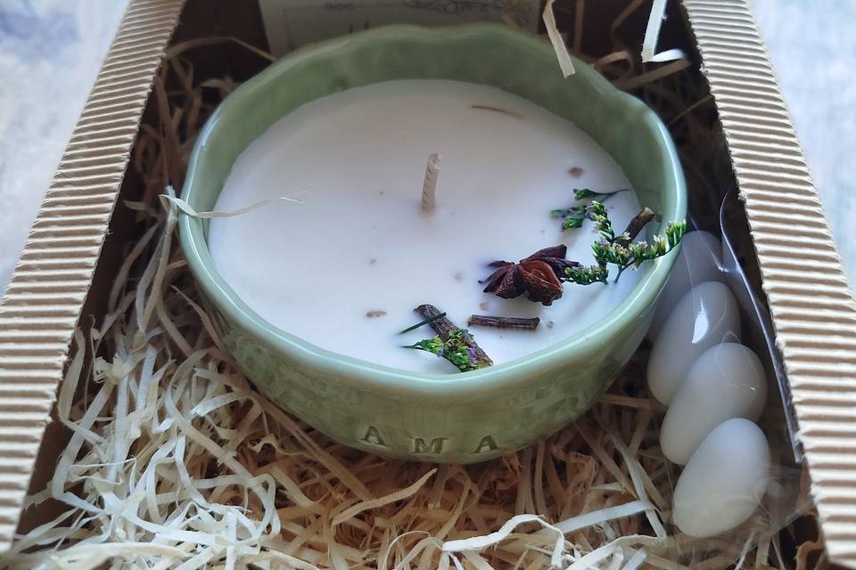 Candela ceramica fatta a mano