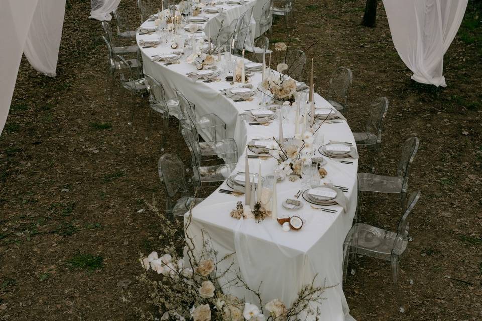 Meravigliosa cena nel bosco