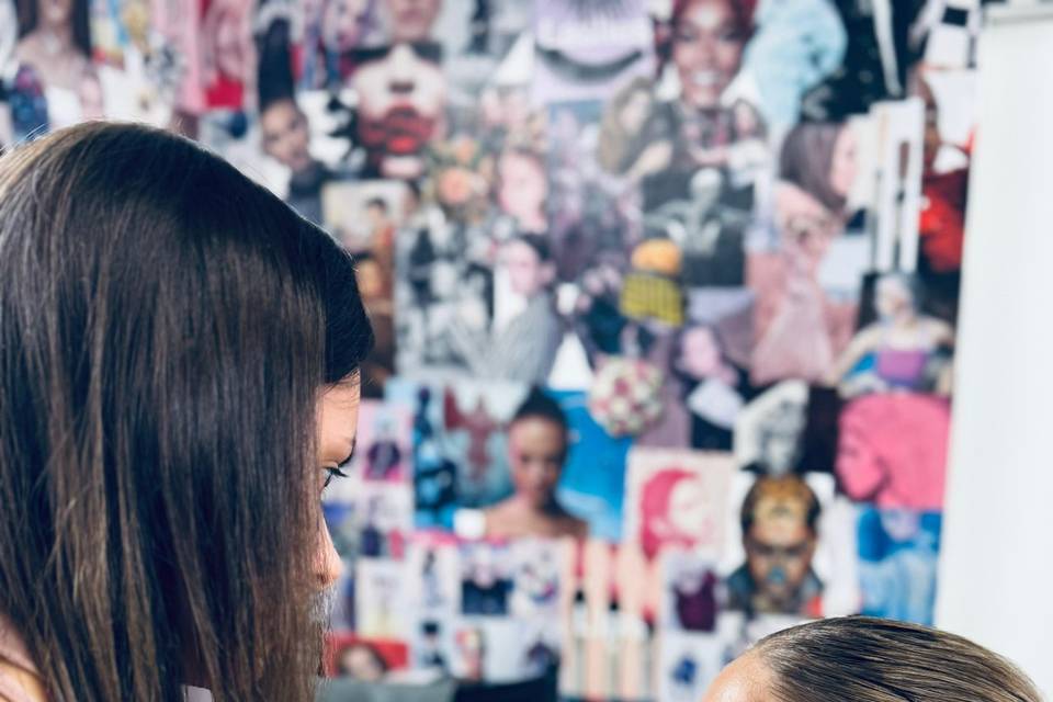 Backstage beauty work