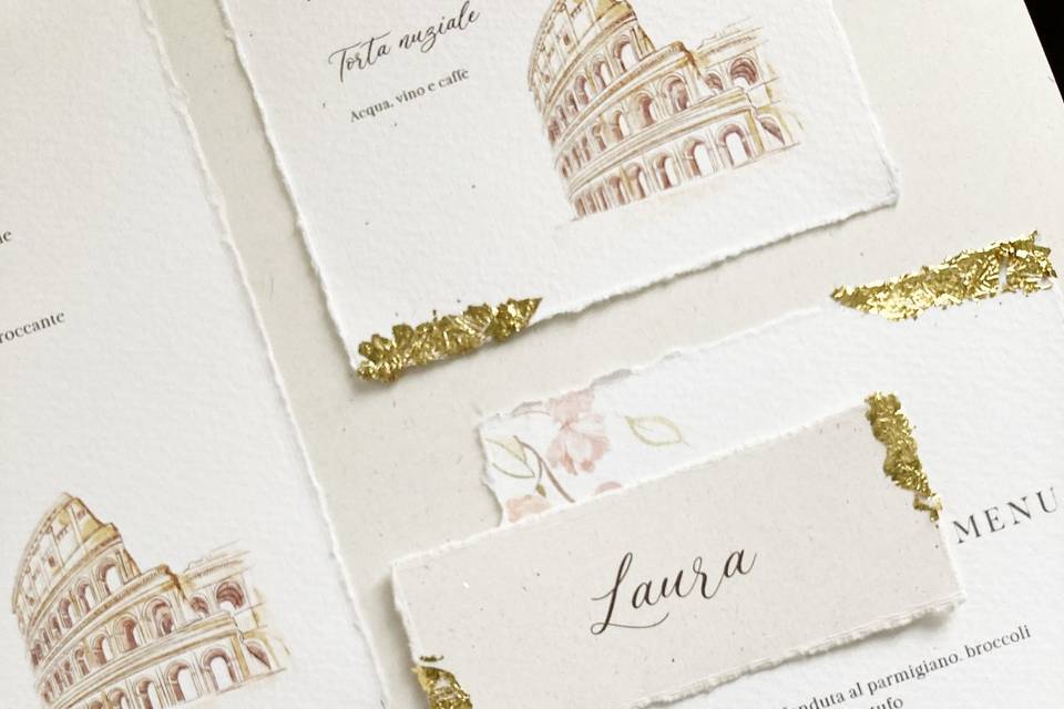 Stationery con foglia oro